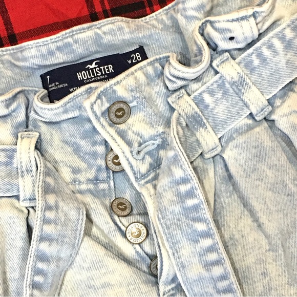 Hollister Y2K acid wash high waist denim shorts - high waist - belt - Picture 6 of 6